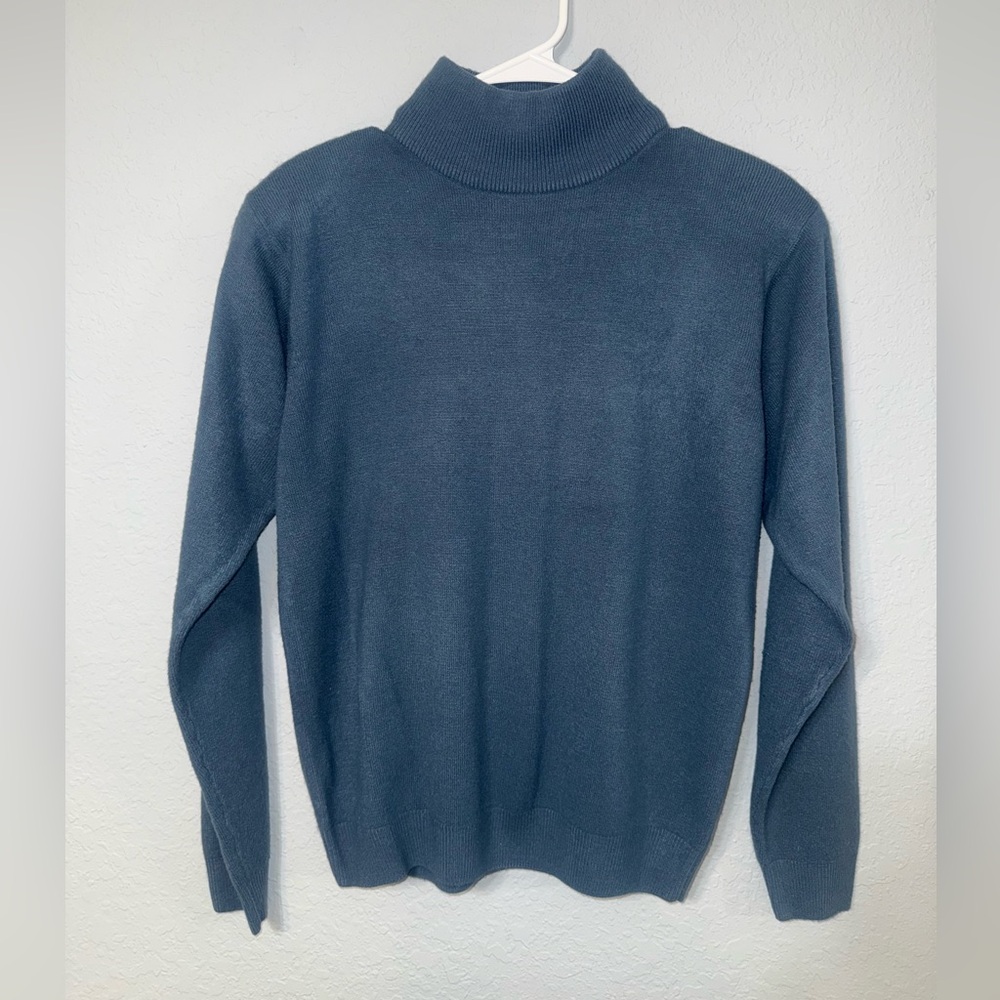 Men's Blue Turtleneck Sweater